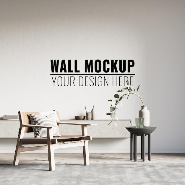 Modern Interior Wall Mockup  3d Illustration 3d Render