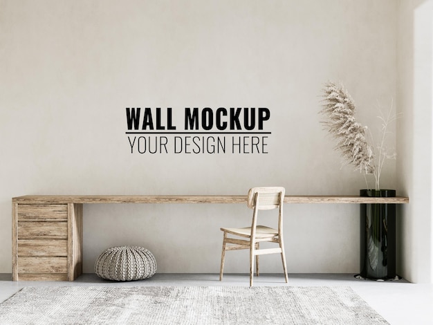 Modern interior wall mockup  3d illustration 3d render