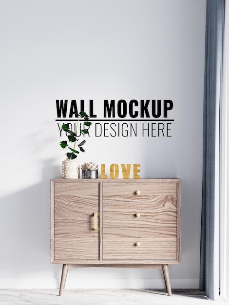 Modern interior wall mockup  3d illustration 3d render