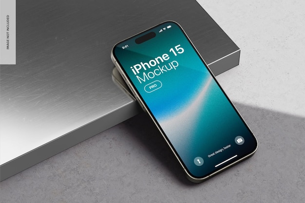 modern iphone 15 pro mockup dropped