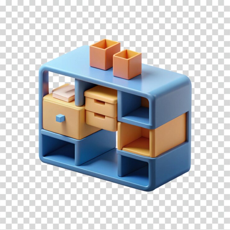 PSD modern isometric cabinet render