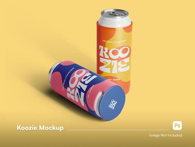 PSD modern isometric can holder mockup isolated 3d rendered