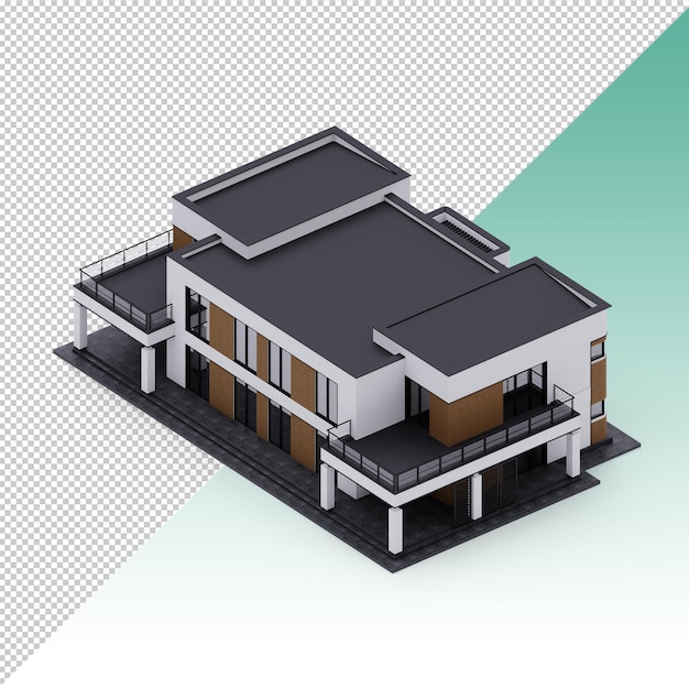 PSD modern isometric house isolated