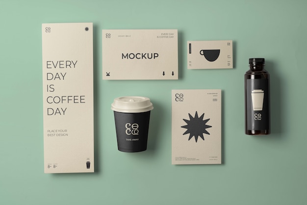 PSD modern koffiepakket branding mock-up