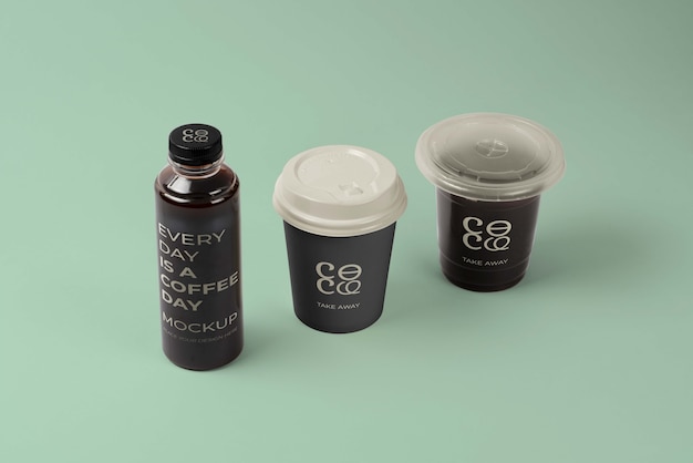 PSD modern koffiepakket branding mock-up