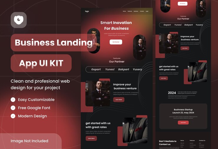 PSD modern landing page website mockup