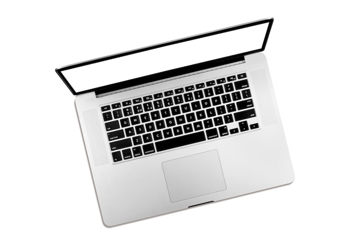 PSD modern laptop computer isolated on the white background