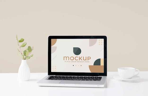 PSD modern laptop mock-up arrangement