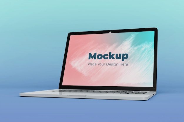 Modern laptop screen mockup design template