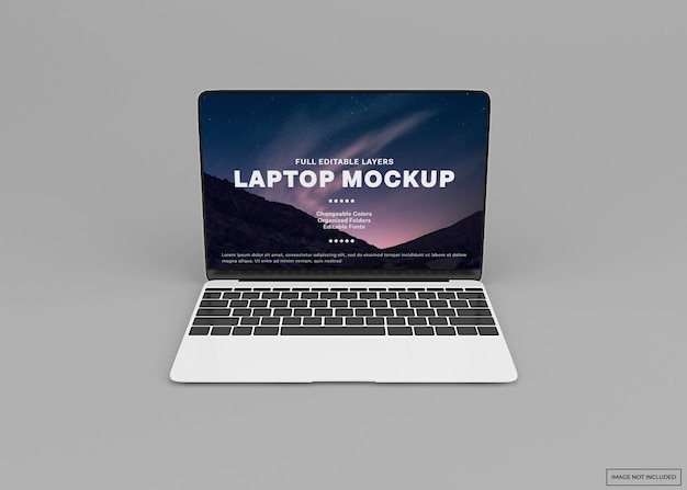 Modern laptopmodelontwerp in geïsoleerde 3d-rendering