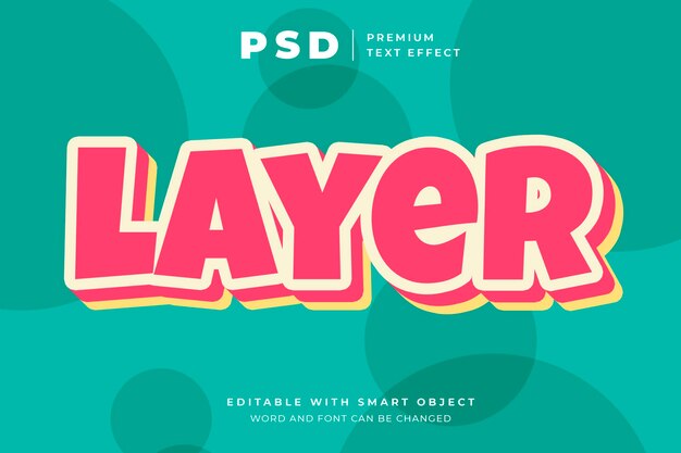 Modern layered editable text effect