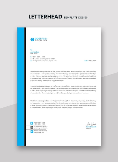 Modern letterhead template design 