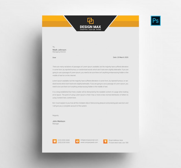 Modern letterhead template