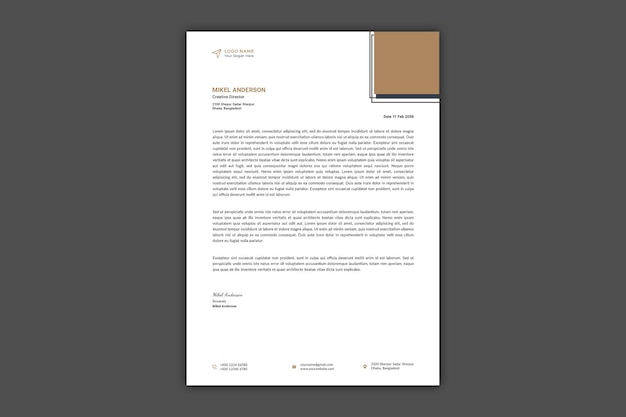 PSD modern letterhead template