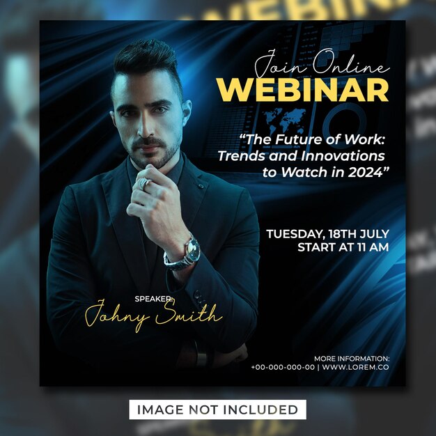 Modern live webinar flyer social media post template banner