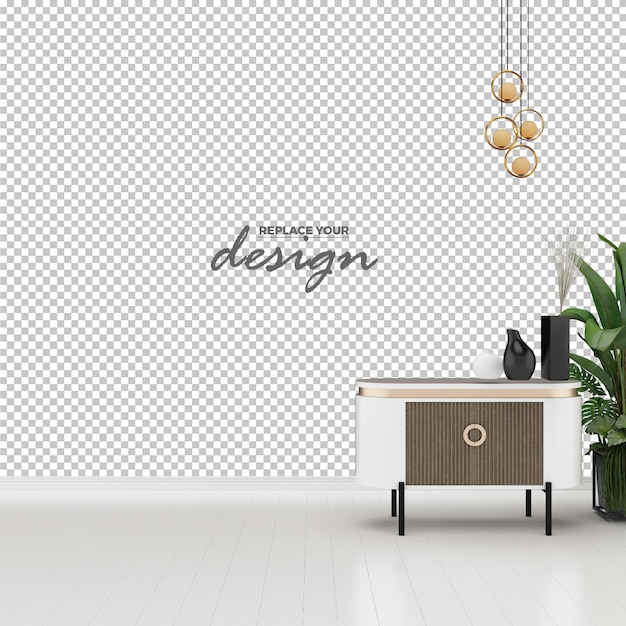 Mockup di decorazione soggiorno moderno e divano