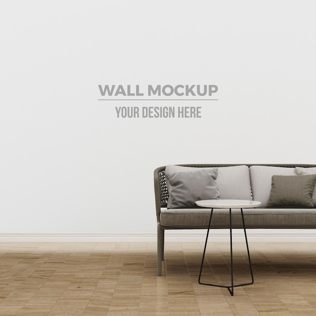 PSD modern living room and sofa decoration mockup