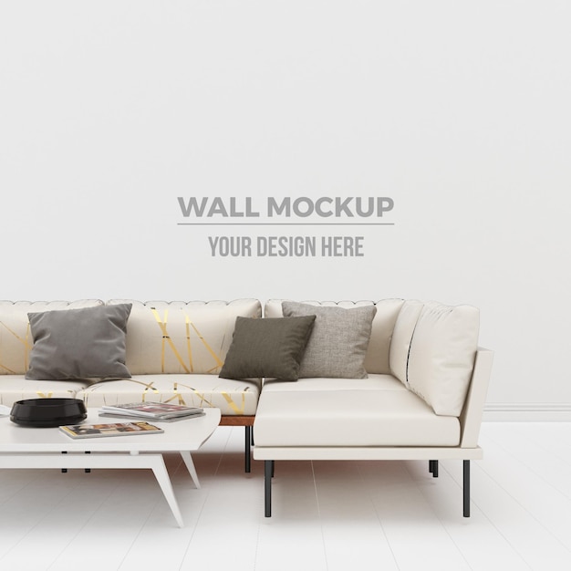 Modern living room and sofa decoration mockup