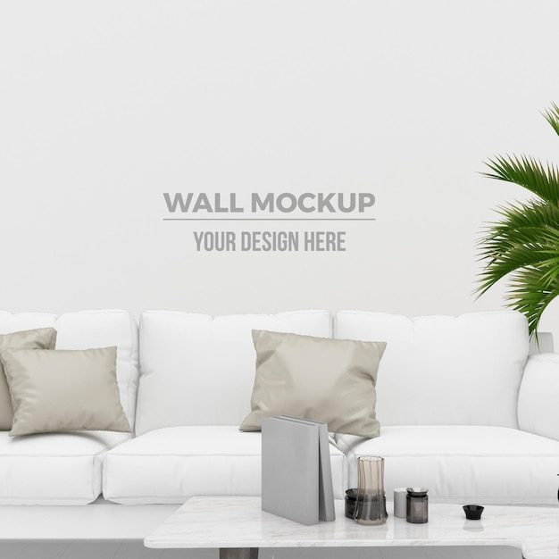 Modern living room and sofa decoration mockup