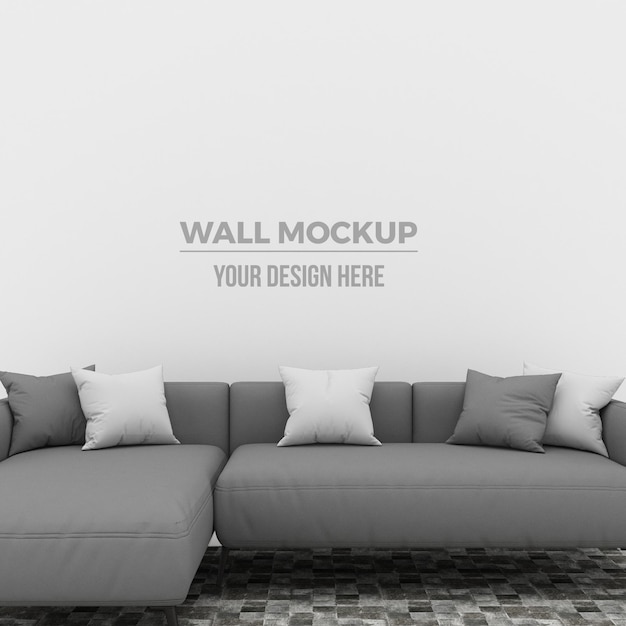 Mockup di decorazione soggiorno moderno e divano