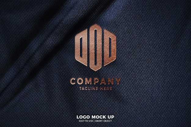 Modern logo mockup leather vintage on black jarsey background