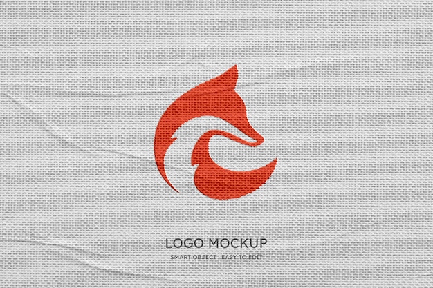 Modern logo mockup on linen background