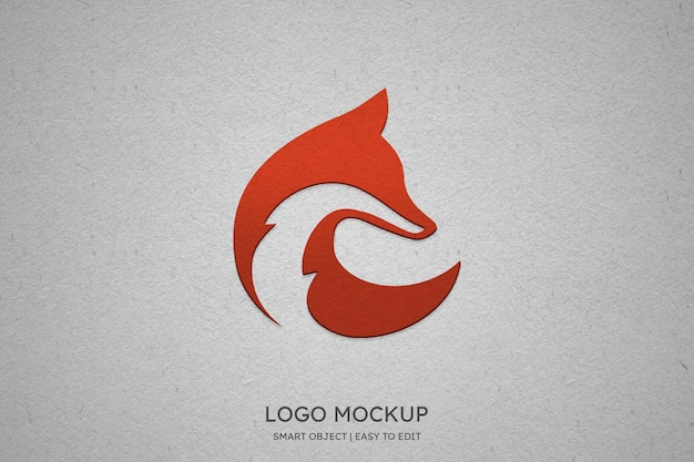 Modern logo mockup on white wall background