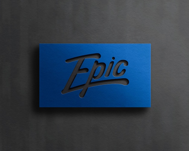 Modern logo mockup with emboss effect