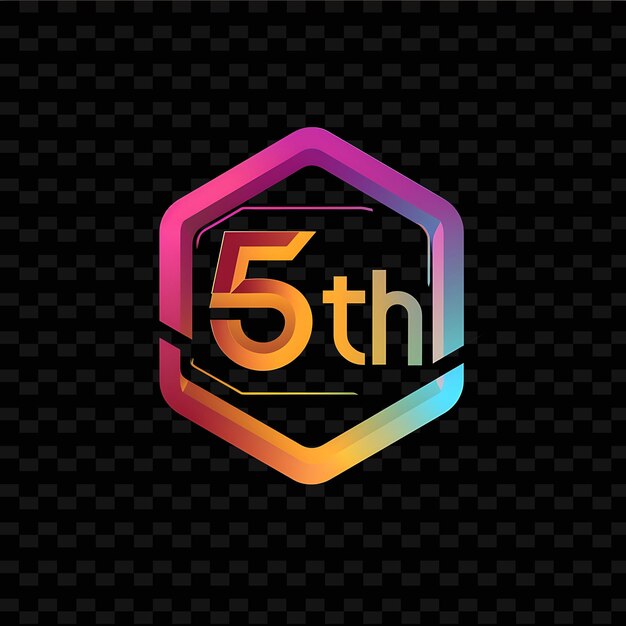 modern logo with text 5th emblem logo with a hexagonal frame vector abstract design collections
