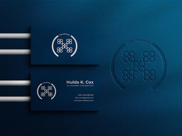 modern luxury business card logo mockup with embossed