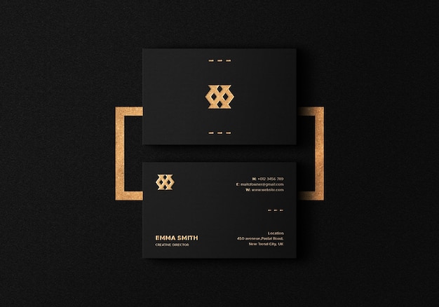 Modern luxury business card mockup with letterpress