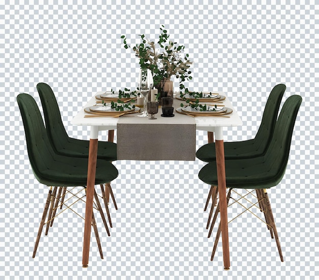 PSD tavolo da pranzo scandinavo verde di lusso moderno. arredamento