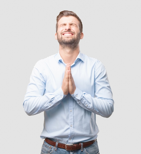 PSD modern man praying