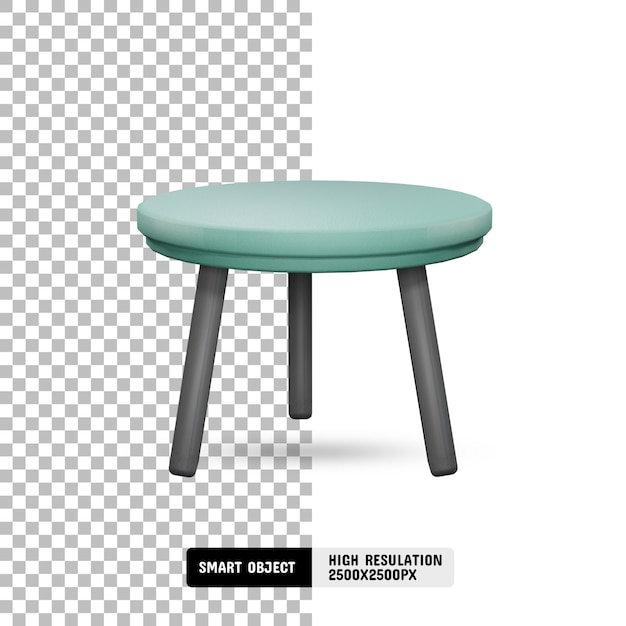 Modern marble and fabric table on transparent background