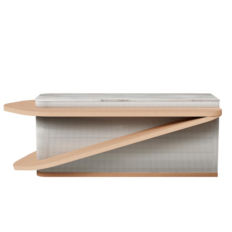 PSD modern marble and wood coffee table