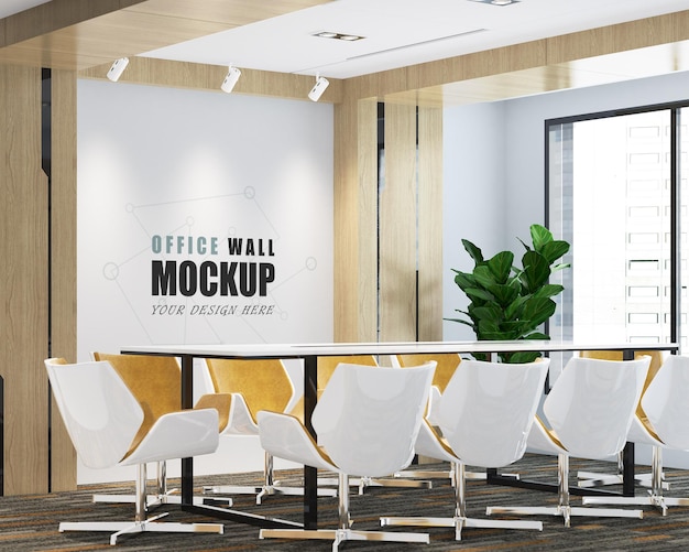 Modern meeting room design wall mockup