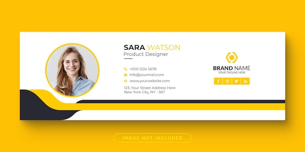 PSD modern and minimal email signature or email footer and personal facebook cover template