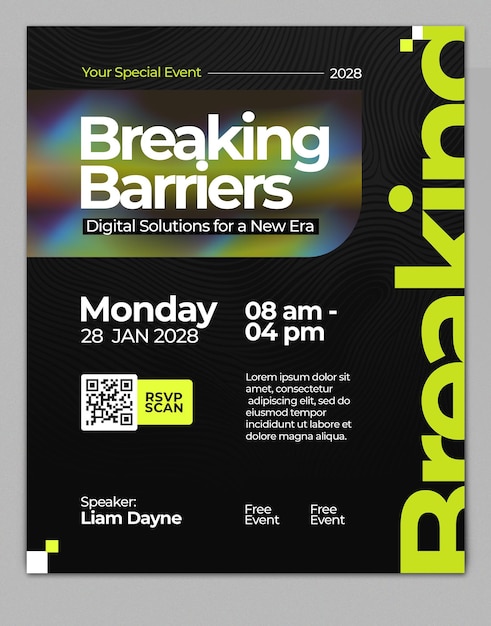 Modern and minimalist company event poster template