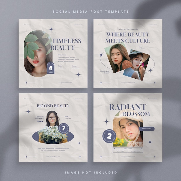 Modern minimalist elegant model amp fashion instagram post premium template