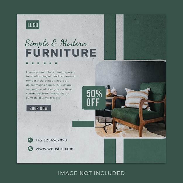 Modern minimalist home furniture social media post template