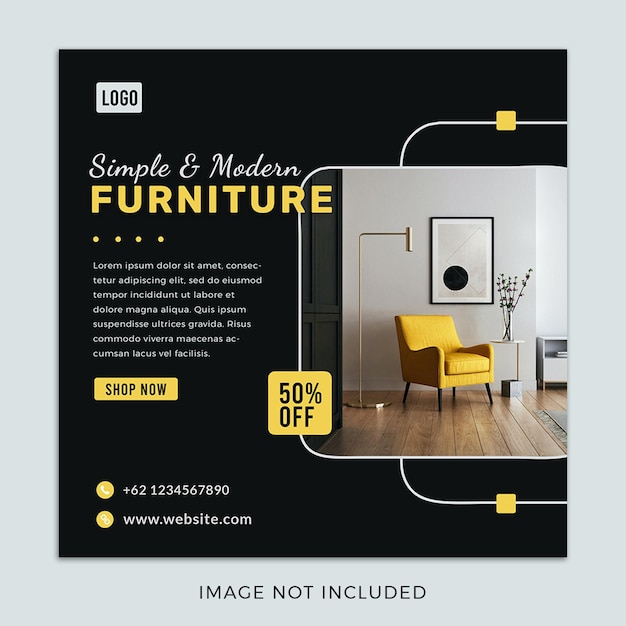 modern minimalist home furniture social media post template