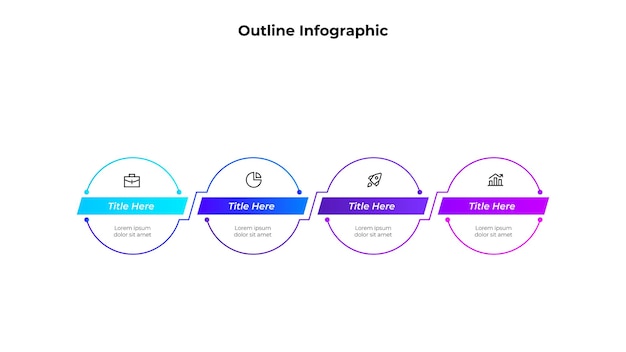 Modern Minimalist Infographic With Circular Step Icons and Gradient Accents