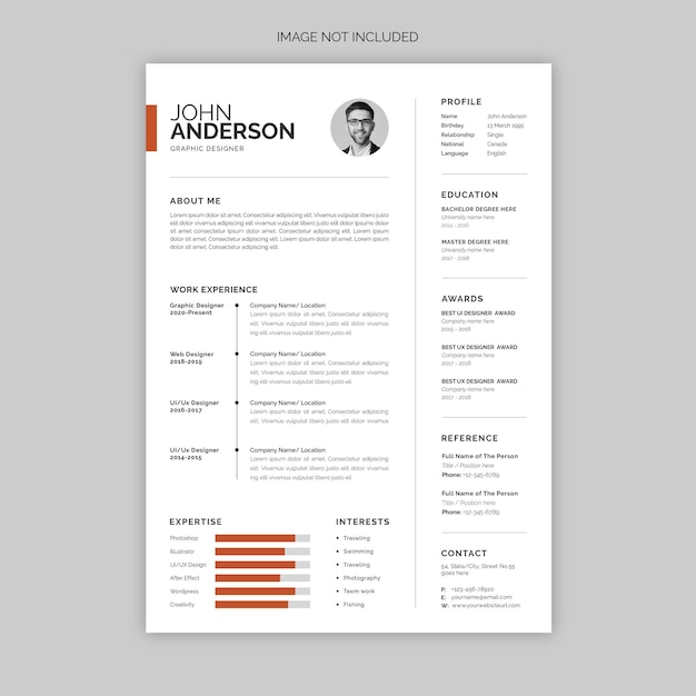 Modern and minimalist resume or cv template