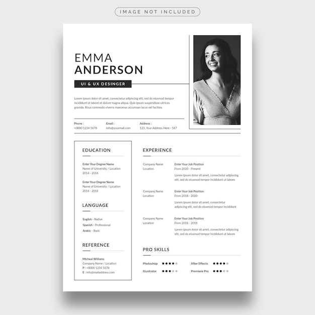 Modern and minimalist resume or cv template