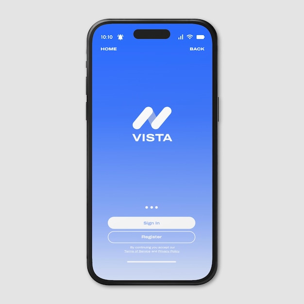 Modern mobile app login screen mockup psd