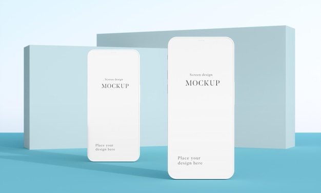 PSD modern mock-up smartphone arrangement