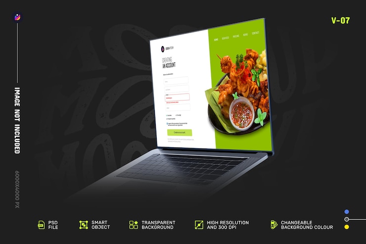Modern mockup-ontwerp voor laptopscherm