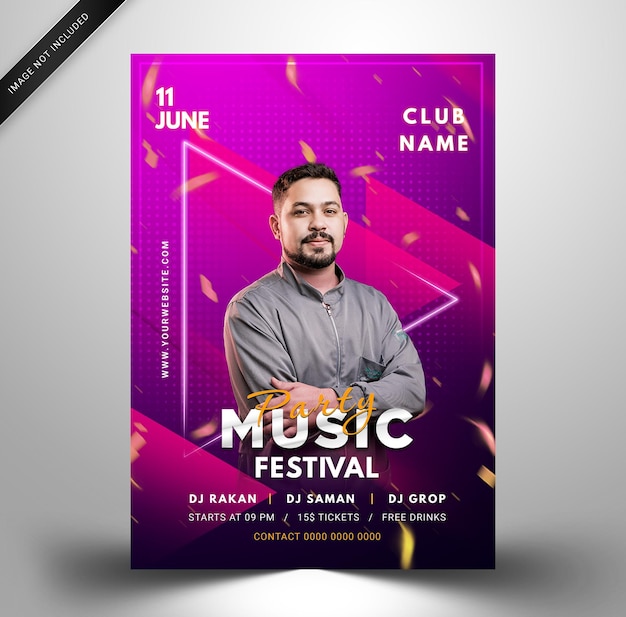 Modern music festival flyer template psd template