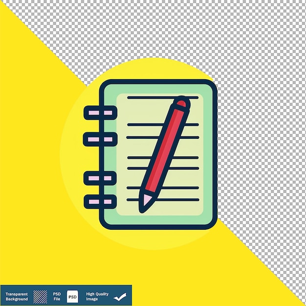 PSD modern notebook line icon vector line art on transparent background png psd