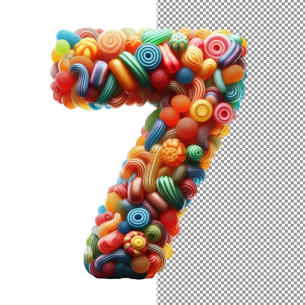 Modern Numerals Isolated 3D Digits on Transparency